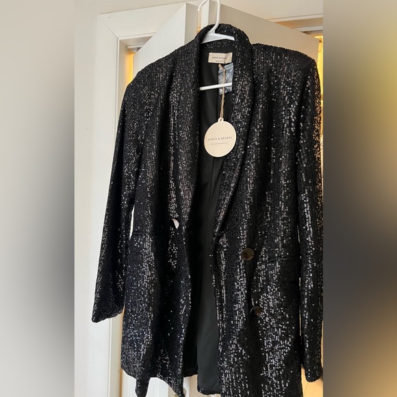 Black sequin blazer - Picture 1 of 3
